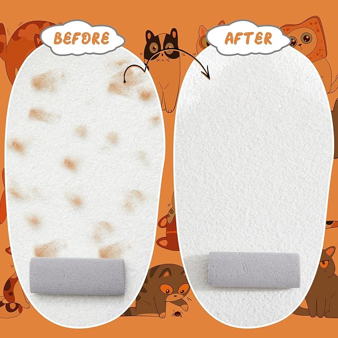 Abbylike 3 Pcs Pet Hair Remover Pumice Stone Car Pet Hair Removal Tool for Bedding Carpet Couch Furniture Cleaning (5.3 x 2 x 1.4 Inch,Gray)