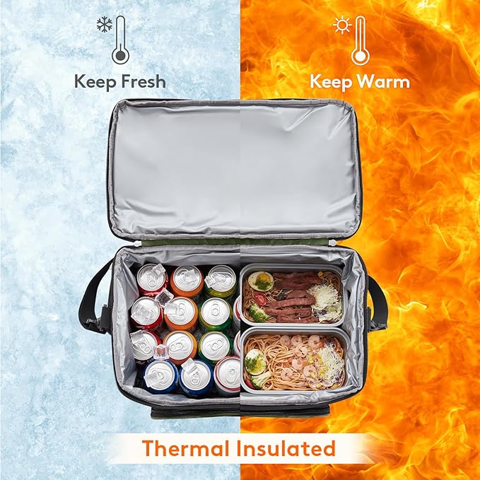 Lifewit Insulated Cooler Bag, 32/48 Can Large Leakproof Beach Cooler, Lightweight Portable Double Layer Soft-Sided Travel Ice Chest for Camping, Kayaking, Road Trips, Grocery Shopping