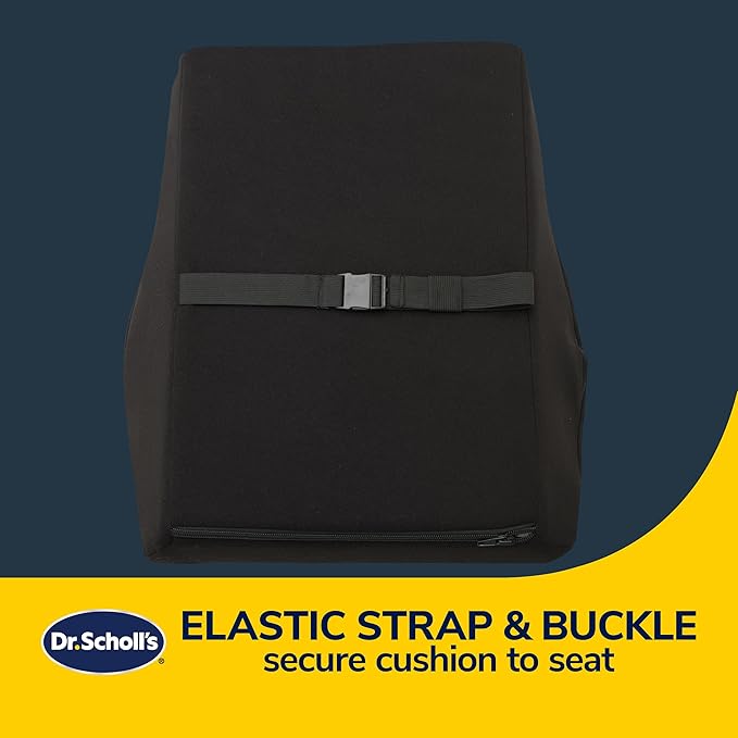 Dr. Scholl's Max Support Charcoal-Infused Lumbar Seat Cushion for Car, Truck, SUV — Black
