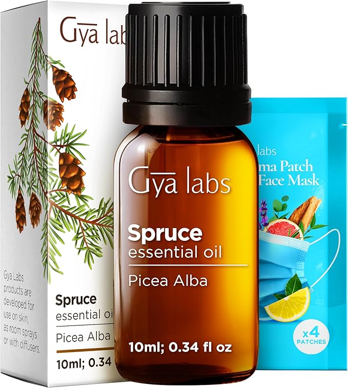 100% Pure Spruce Essential Oil - 0.34 Fl Oz - Spruce Oil for Hair, Skin, Diffuser, Aromatherapy & DIY Candle Making Scent