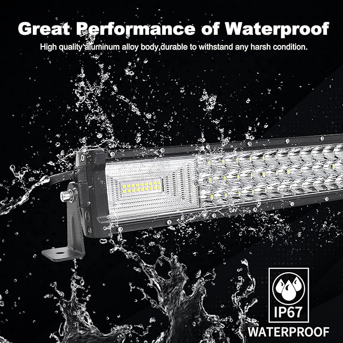 AUXTINGS 22 inch 270W Triple Row LED Light Bar Work Light Spot Flood Beam with Wiring Harness kit Switch for Trucks Tractor 4X4 Jeep Boat Off Road Auto Fog Driving Lamp 12V 24V Waterproof IP67