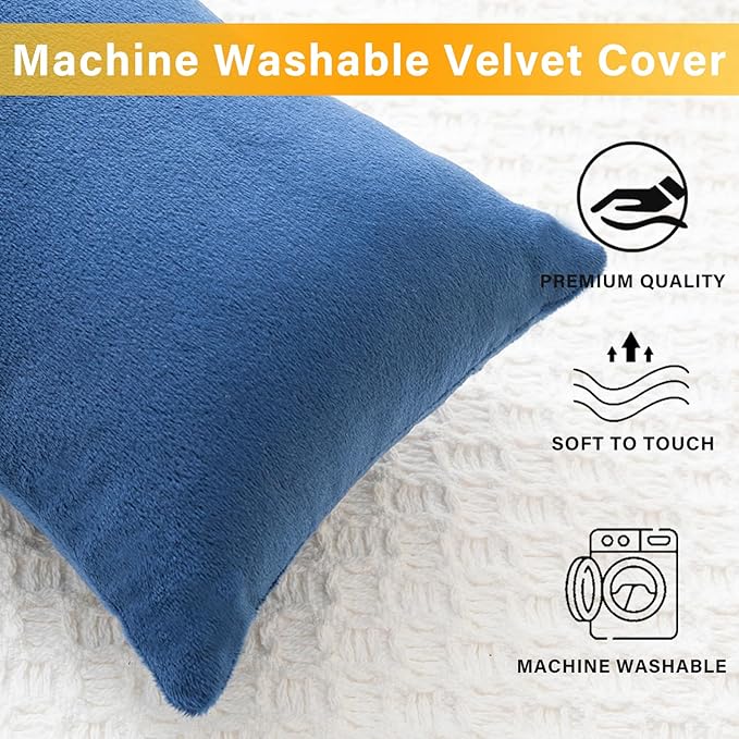 2 Pack Small Pillow, Memory Foam Mini Pillow 11 X 7 Inches for Travel, Sleeping, Nap and Neck, Knee, Lumbar Support, Tiny Cushion for Pet, Dogs (Blue)