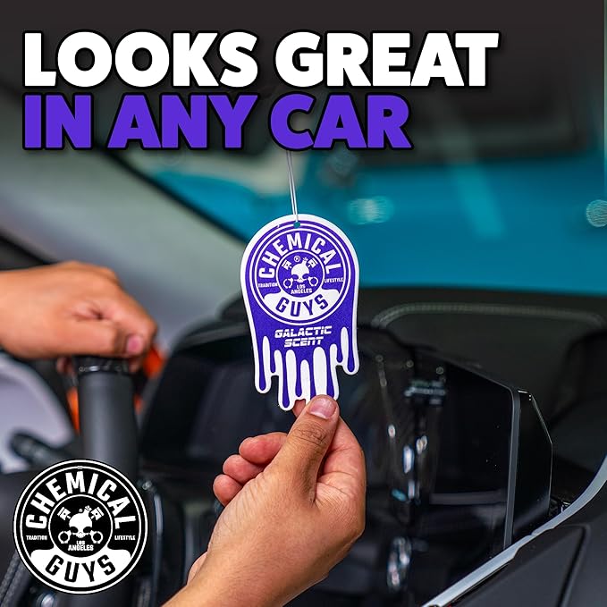Chemical Guys Hanging Air Freshener, Galactic Scent 12 Pack, Great for Cars, Trucks, SUVs, RVs, Home, Garage, Workspace, Dorm Room & More (4 x 3 Packs) - AIR42304