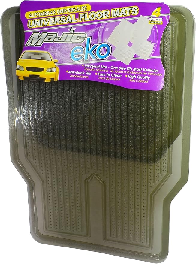 Majic EKO 4-Piece Set Universal Fit Car/Truck/SUV/Van Floor Mats, Smoke