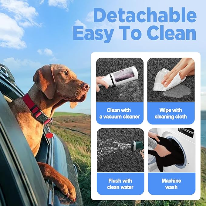 MYJAQI Back Seat Extender for Dogs, Hard Bottom Dog Car Seat Cover for Truck Back Seat, Dog Hammock for Car, Upgraded PU Leather Material, Larger Space, Holds 400lbs