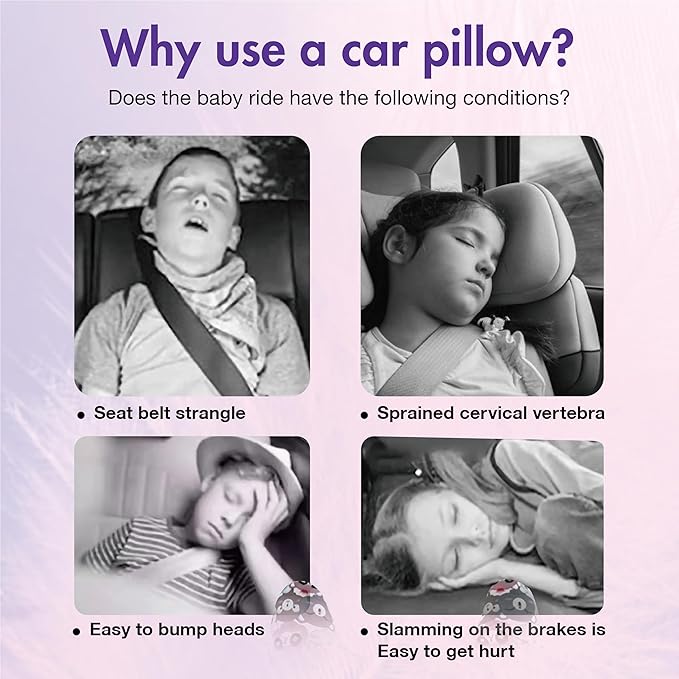 Car Pillow for Kids, Car Neck Head Support Cushion Set,Travel car seat Safety Pillow,h Shape car Sleeping Pillow Kids,Pillow case can be Disassembled and Washed (H)