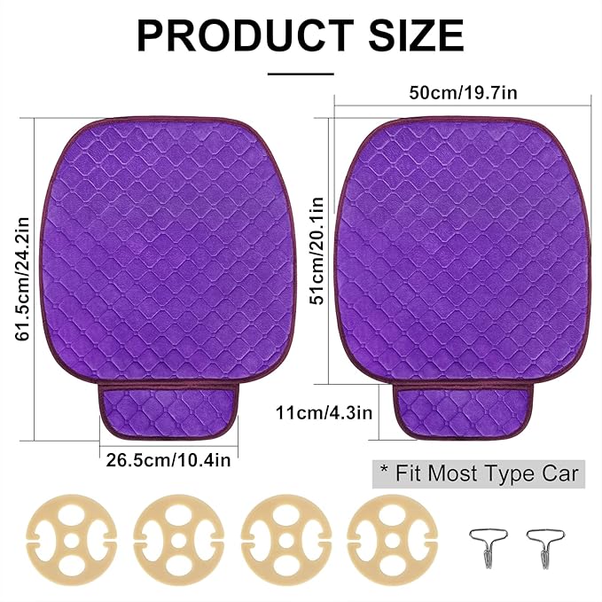 surpassme Comfortable Car Seat Covers Universal Front Seat Coves for Car Accessories with Storage Pockets, Padded Car Interior Covers for Automotive, SUV, Truck, and Van