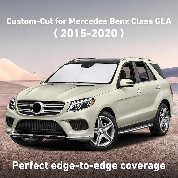 EcoNour Windshield Sunshade Compatible for Mercedes Benz GLA Class 2015-2018 2019 2020, Sun Visor for Front Windshield & Window Sun Shade Cover, UV Heat Blocker & Protector, Car Accessories