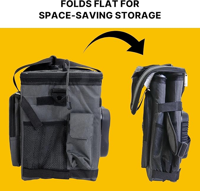 Koolatron Electric Portable Cooler Plug in 12V Car Cooler Bag, 14 qt (13 L) Black/Gray Soft-Sided No Ice Thermo Electric Portable Fridge for Camping, Adjustable Shoulder StrapTravel Road Trips.