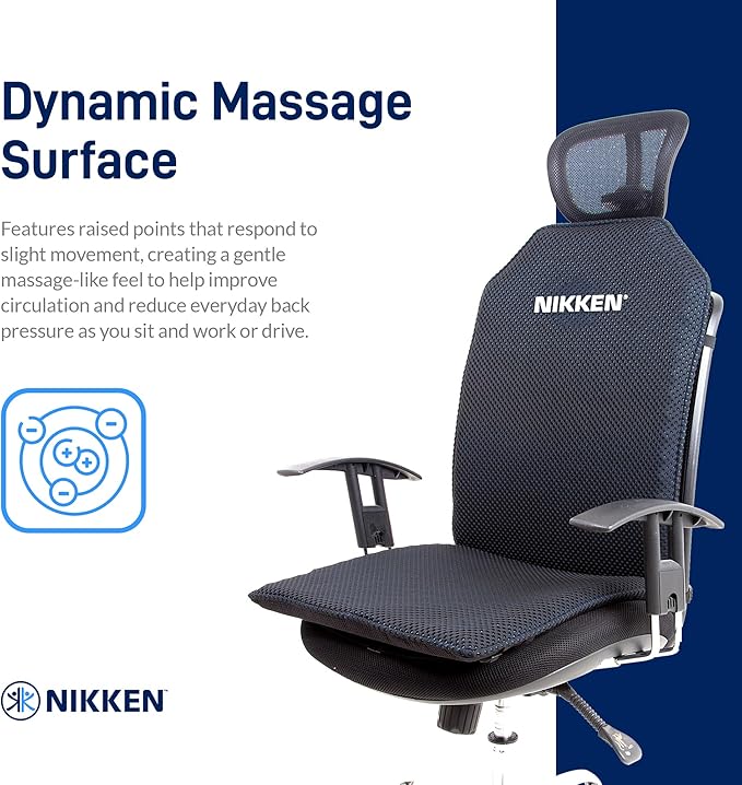 KenkoSeat Back Support for Chair II for Nikken - Office Chair Back Support Pad for Proper Posture - Car Lumbar Support - Back Support for Car Seat Driver - Desk Chair Back Support for Office Chair