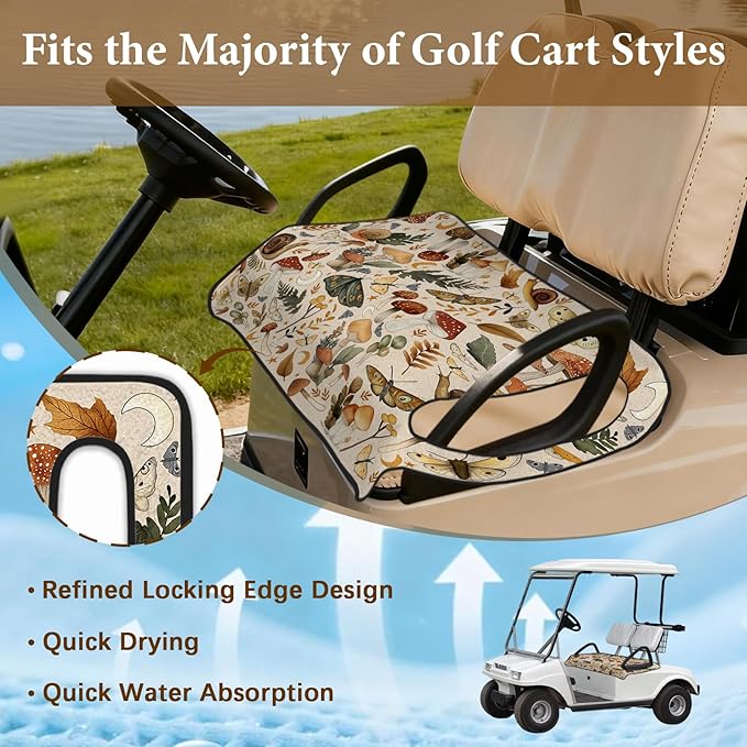 Golf Cart Seat Covers, Butterfly Golf Cart Seat Towel Blanket Club Car for Golf Lover, Golf Cart Accessories, Keep Seat Comfortable and Cool for 2-Seat Golfs Carts, Gifts for Christmas Thanksgiving