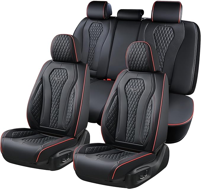 Coverado Automotive Seat Covers, Leather Seat Covers Front Seat, Black Car Seat Covers, Luxury Car Seat Covers, Seat Cushion, Front Driver Seat Covers, Car Seat Protector Universal Fit Most Cars