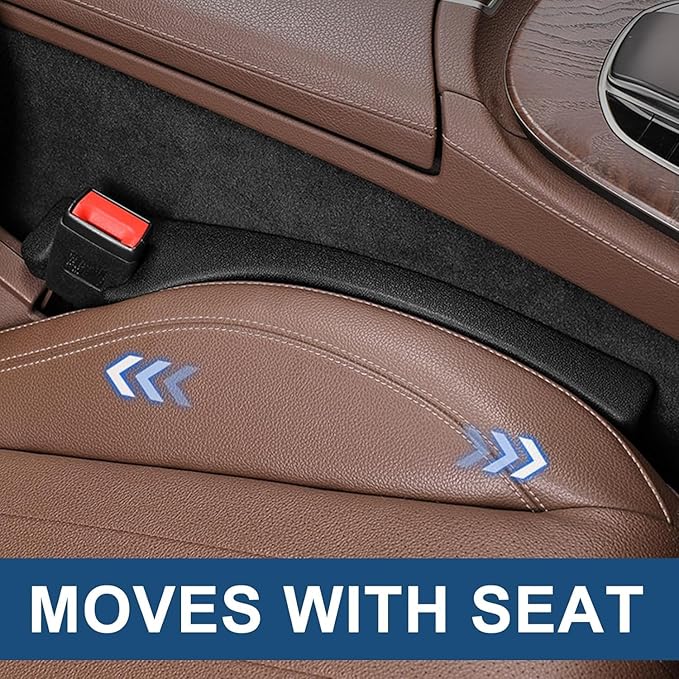 2-Pack Car Seat Gap Filler – Universal PU Leather Car Seat Gap Cover, Designed to Fill Gaps Between Seats and Console. Car Seat Side Gap Filler Prevents Items from Falling