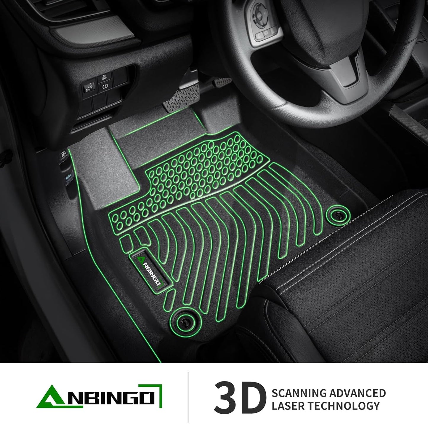 ANBINGO®-Floor Mats Custom for 2024 2025 Ford Ranger (SuperCrew Cab) All Weather for Ford Ranger Floor Mats Protection TPE Waterproof Ranger Car Floor Liners, for 2024 Ranger Accessories