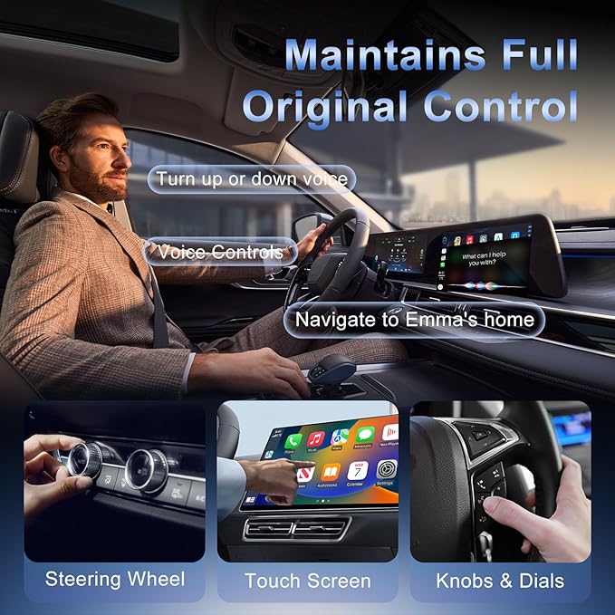 Mini Wireless Adapter for Carplay & Android Auto, 2026 Upgraded, Converts Wired to Wireless CarPlay Dongle, Plug & Play, Fast Stable Connection, Compact Design for iPhone & Android with USB/USB-C