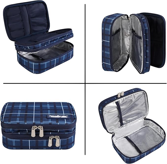 Apollo Walker Insulin Cooler Travel Case Diabetic Medication Cooler with Ice Packs and Insulation Liner TSA Approved