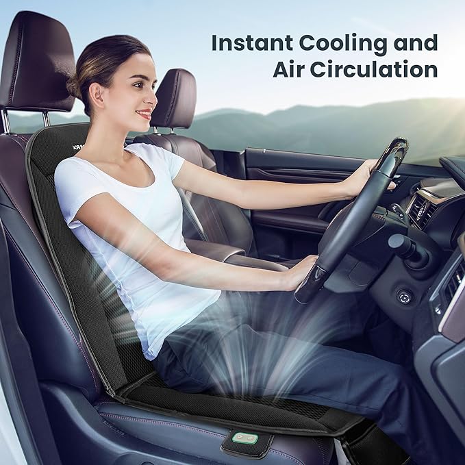 Snailax Car Seat Cooling Pad, Car Seat Cooler, Ventilated AC Seat Covers for Cars, Universal Fit Cool Car Seat, USB Cable Included