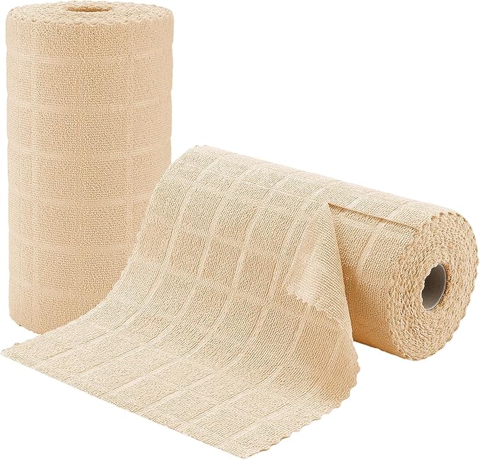 80 Pack Microfiber Cleaning Cloth Roll,Lint Free Rags Paper Towels & Tear Away Reusable Towels,Washable Shop Rags,Wash Cloths Dish Rags(12" x 12") for Car Kitchen Window Garage-Apricot Yellow
