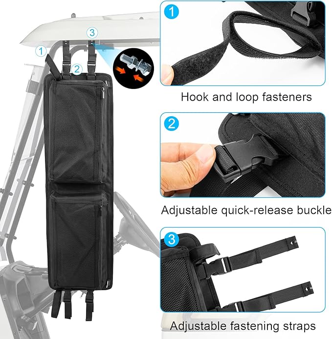 Golf Cart Ceiling Overhead Storage Bag,Golf Cart Organizer Ceiling Mesh Storage Bag,Compatible with Club Car Precedent, Tempo, Onward,Heavy Duty Golf Cart Overhead Organizer Bag