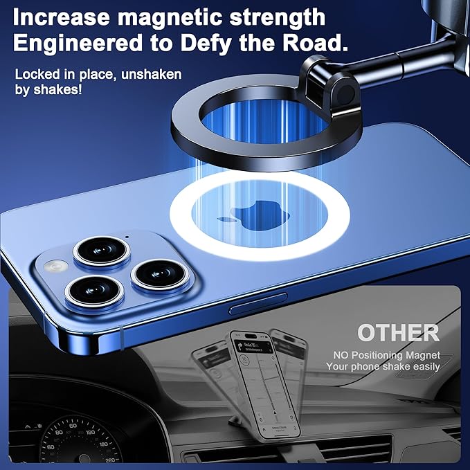 Qifutan for MagSafe Car Phone Holder Mount Phone Mount for Car Windshield Dashboard Air Vent Universal Hands Free Automobile Cell Phone Holder Fit for iPhone Smartphone Camera Mounts