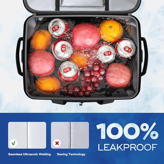 Maelstrom Soft Sided Cooler Bag, 30/40 Can Collapsible Insulated Ice Chest, Large Leakproof Portable Storage for Camping, Travel, Kayaking & Beach