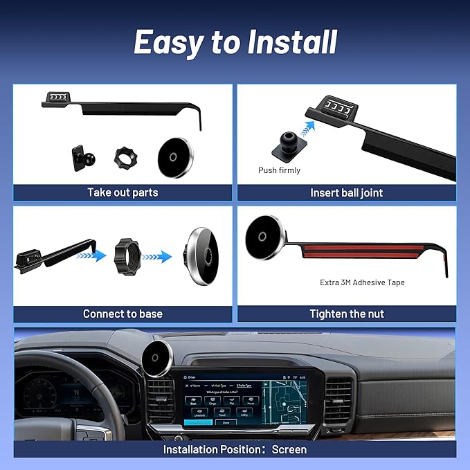 Phone Holder for Chevy Silverado 1500/2500/3500 (2022-2025 2026,13.4" Screen)/GMC Sierra,MagSafe Car Mount,15W Magnetic Wireless Charger,360° Rotating,Hands Free,Car Accessories Interior,2023 2024