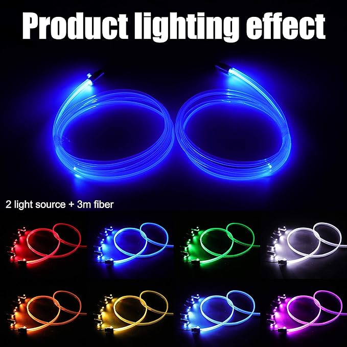 64 Colors Car Ambient Lighting Fiber Optic APP Control Multicoloured Music Car Atmosphere Decorative Lighting Kit 1W DC 12V-24V 3m