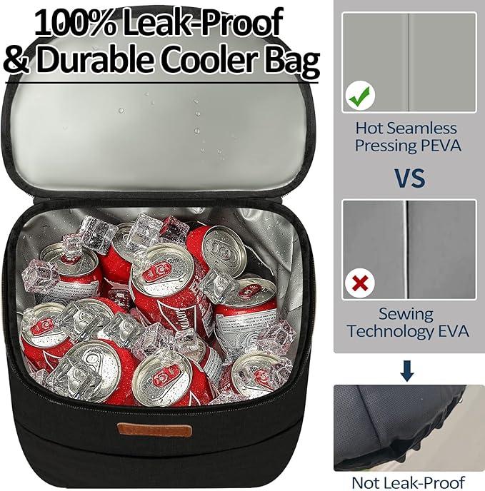 Camping Cooler Backpack 30 45 Cans, Soft Backpack Coolers Insulated Leak Proof Travel Cooler Bag Waterproof Lunch Picnic Beach Work Trip Thermal Bag Drink Beverage Beer Bag Cooler