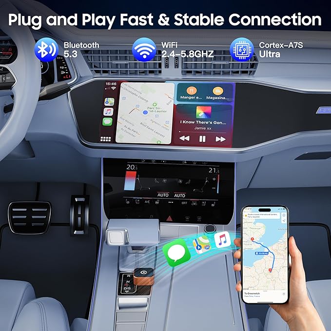 2026 2-in-1 Wired to Wireless CarPlay Android Auto Adapter, USB/Type-C Plug & Play Car Dongle, Fast Auto Connect & Stable Signal for Apple iPhone & Android