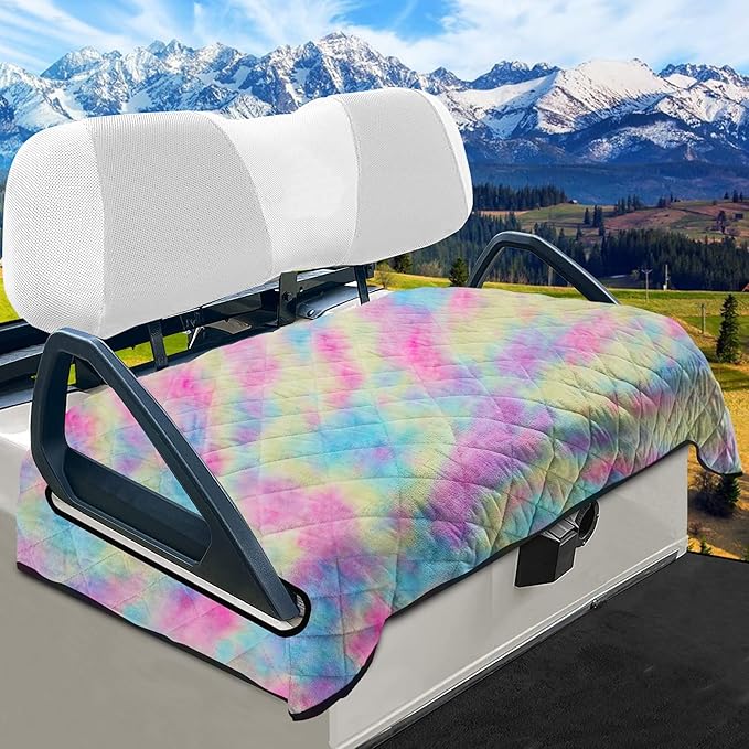 YOKYHOM Golf Cart Seat Covers for 2 & 4 Passenger Carts, Thick Short Plush with Non-Slip Backing, Ultra Soft Seat Towel Blanket, Fits EZGO, Club Car, Yamaha, 51"x30.5", Colorful Yellow