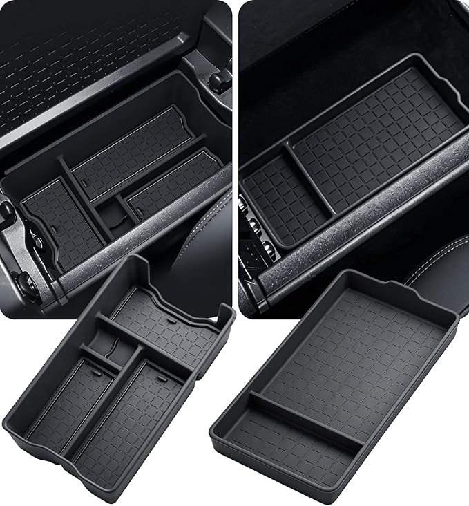 Center Console Organizer Storage Box & Armrest Bottom Mat for Toyota RAV4 2026, Interior Accessories Armrest Insert Tray Storage Box for 2026 RAV 4, Black