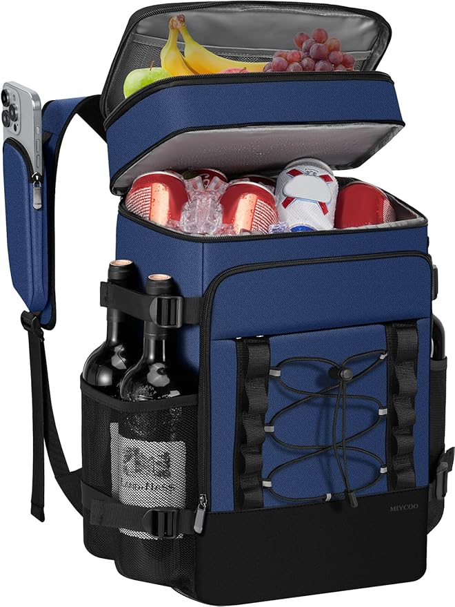 MIYCOO Cooler Backpack - 40 Cans Insulated Backpack Cooler for Men & Women, Portable 2 Leak Proof Compartments Coolers Bag for Beach Travel Picnic Lunch Hiking BBQ Camping