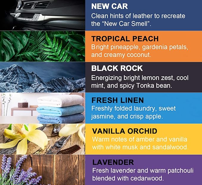 PUREFLOW Cabin Filter Air Freshener with Odor Eliminator - Fits on Most Car, Truck, and SUV Cabin Air Filters - Black Rock (Pack of 2)