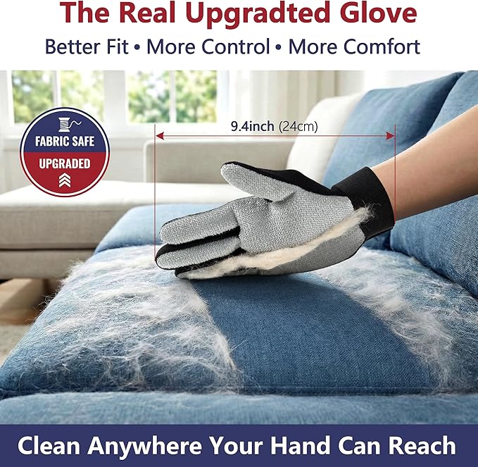 3PCS Pet Hair Removal Tool Set-Dog & Cat Hair Remover, Pet Hair Removal Glove, Carpet Rake for Carpet, Couch, Furniture, Car Interior & More-Reusable Pet Hair Remover for Multi-Surface Cleaning