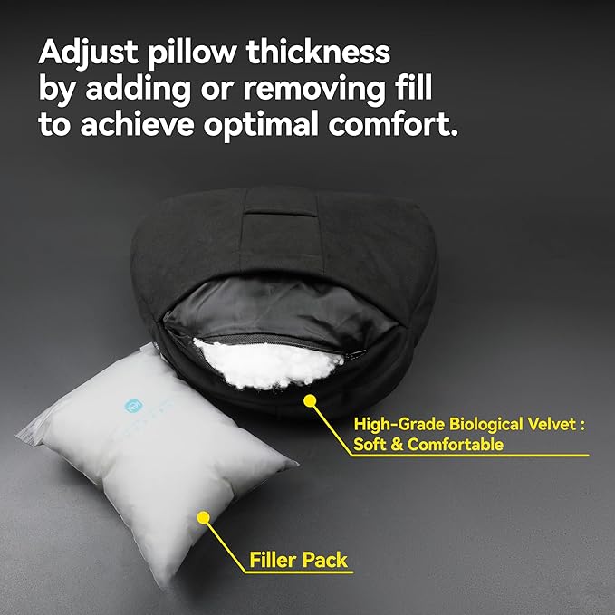 2Ps car headrest Pillow, car Neck Pillow for Driving, 11.8x7.5 inches Head Rest Pillow for car,Fits Most car Models, Suede Fabric with Polyester Fiber Filling(Gray)
