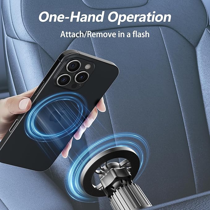jaroco for [Magsafe Car Mount] [360°Flexible Rotation] [20X Strong Magnets] Upgraded Metal Hook, Hands-Free Phone Holder Fit for iPhone 16/15/14/13/12 Series, Black