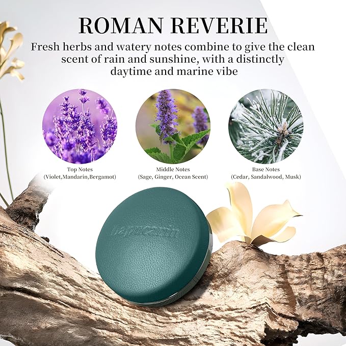 Car Air Vent Clip Freshener Refills Tablets Solid Fragrance Replacement Pads with 2 PCs Roman Reverie Scents