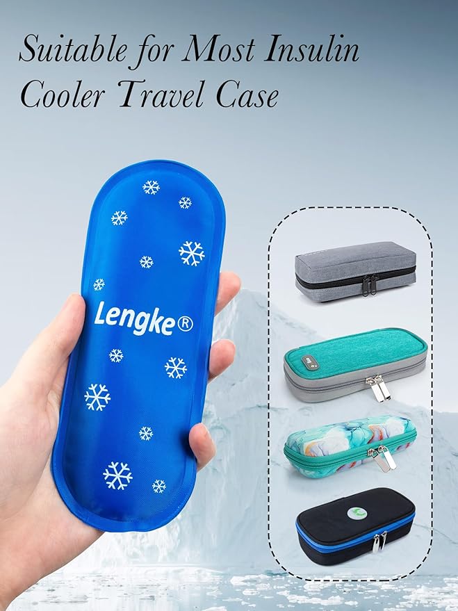 Leng Ke Ice Packs, TSA Approved Ice Packs for Insulin Cooler Travel Case (4 Packs)