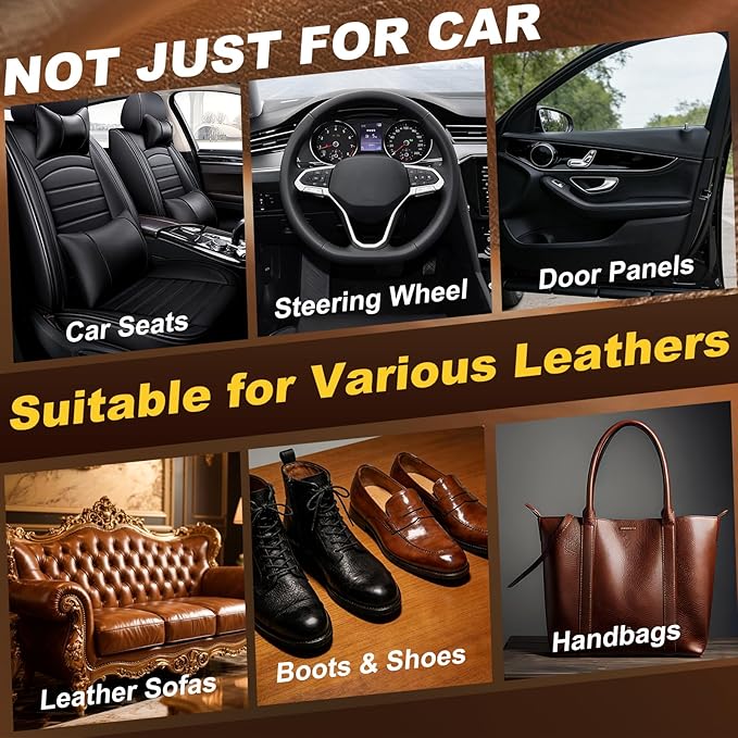 Leather Cleaner and Conditioner with UV Protectants, a Non-Toxic Formula to Help Prevent Cracking or Fading of Car Leather, Couches, Boots, Furniture, Purses and Shoes-200ml/7oz