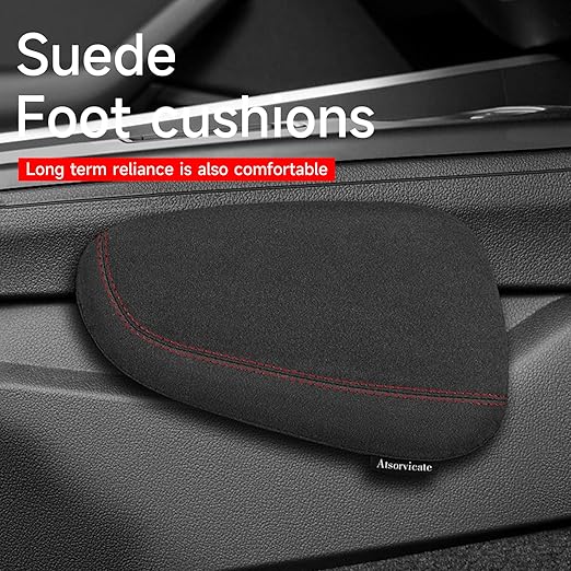 Alcantane style car leg knee pads memory foam car center console knee cushions car leg pads protect knee and leg elbow pads car copilot Universa version (Red line lift leg pad)
