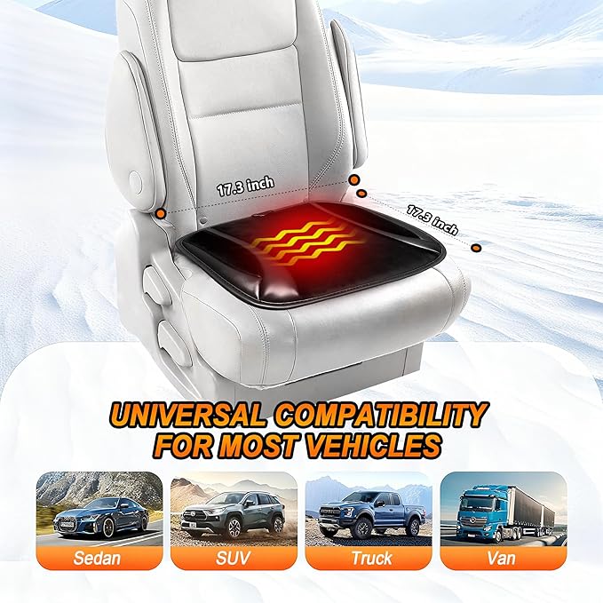 Fuzzy Car Seat Cushion, Comfortable Soft Fur Seat Cushion for Car Truck SUV Van, Universal (Black-1PCS-Winter)