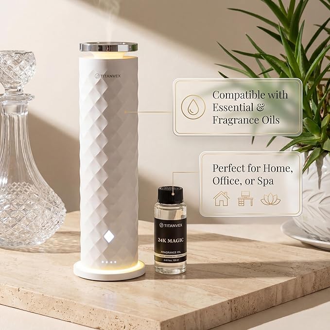 Cordless Scent Diffusers for Home - USB Rechargeable, Waterless Essential Oil Nebulizer for Home, Office, Car - Covers 1,100 Sq. Ft. - Ideal for Bedroom, Bathroom, Room and Car.