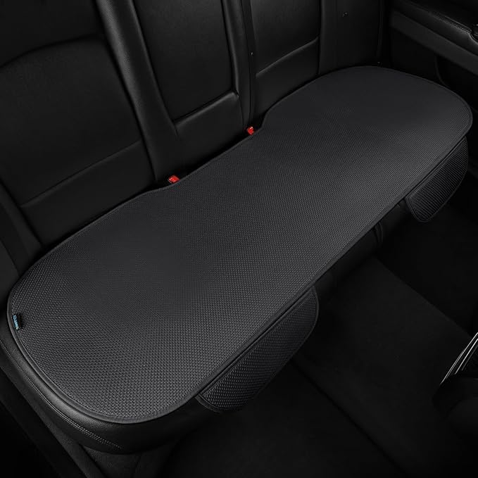 All Season Rear Bench Car Seat Covers Black - Breathable Car Seat Protectors with Anti Slip Bottom - Durable Auto Seat Cushions Universal Fit for Vehicles Cars SUV Trucks Size M