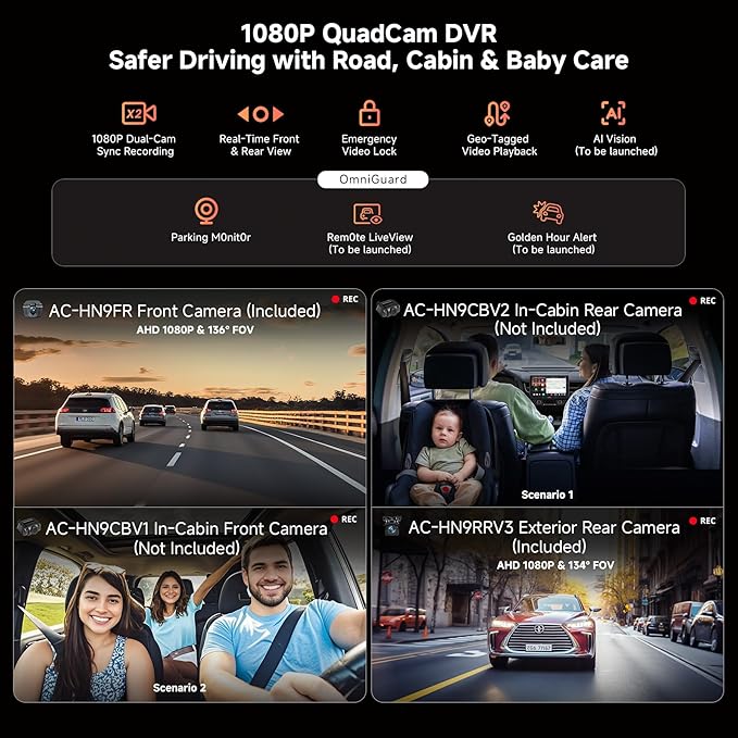 V10 10” QLED Android Double DIN Car Stereo with Car Karaoke, Pro DSP 4V Pre-Out, HDMI Out, aptX HD Bluetoth, 4G LTE, Wireless CarPlay & Android Auto, with 1080P Front Dash Cam & Backup Cam