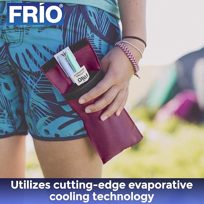 FRIO Cooling Wallet - Insulin Cooler for 45+ Hours of Stress Free On The Go - Burgundy - Duo