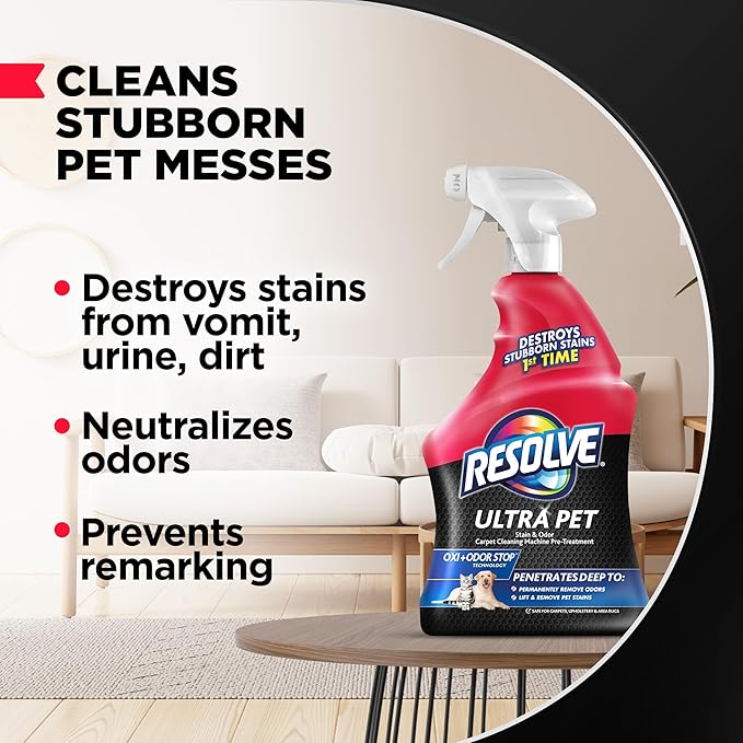 Resolve Ultra Pet Carpet Cleaner Spray – for Removal of Pet Stains & Odors, 32oz