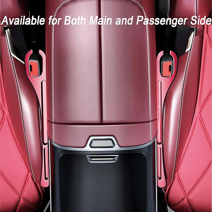 2PCS Car Seat Gap Filler，Gap Stopper Fill Gap Between Seat and Console，Built-in Recessed Storage Organizer，Universal for Most Cars Trucks SUVs to Stop Things from Dropping（Red）