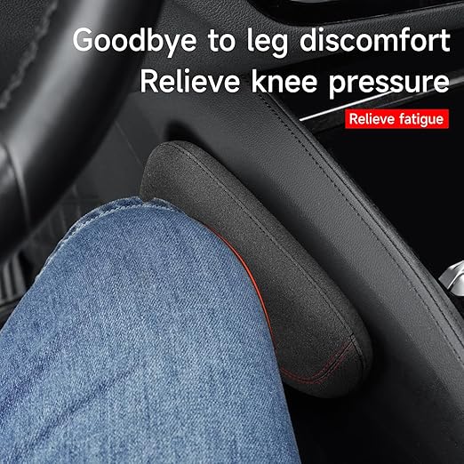 Alcantane style car leg knee pads memory foam car center console knee cushions car leg pads protect knee and leg elbow pads car copilot Universa version (Red line right leg pad)