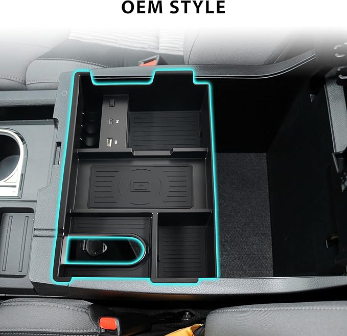 KEWISAUTO Wireless Charger for Toyota Tundra 2014-2021, Center Console Organizer Tray Armrest Storage Fast Wireless Phone Charging Panel Pad for 2014-2021 Toyota Tundra Accessories