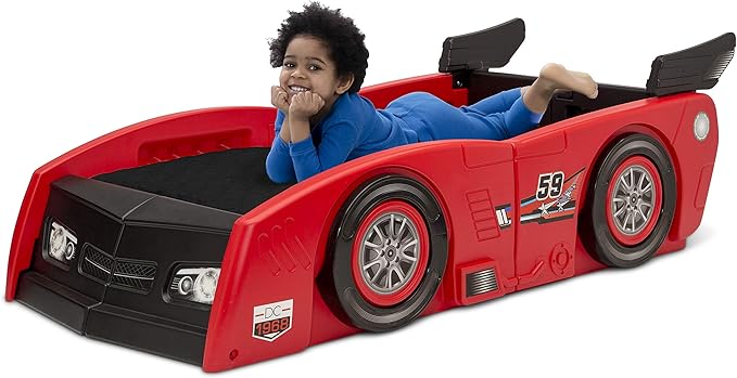 Delta Children Grand Prix Race Car Toddler-to-Twin Bed, Red